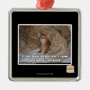 U kunt later het bed maken. metalen ornament