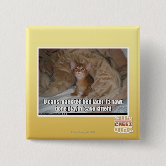 U kunt later het bed maken. vierkante button 5,1 cm (Voorkant)