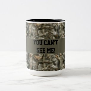 U kunt niet me zien Grappige Mok Camo