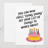 U kunt nu oversteken sterven jonge grappige oude l feestdagenkaart (Voorkant / Achterkant)