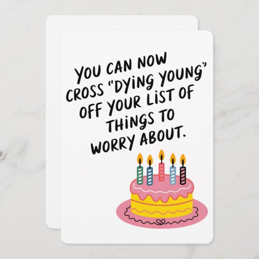 U kunt nu oversteken sterven jonge grappige oude l feestdagenkaart (Voorkant / Achterkant)