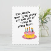 U kunt nu oversteken sterven jonge grappige oude l feestdagenkaart (Staand voorkant)