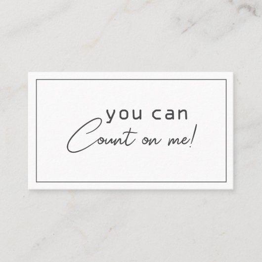 U kunt op mij rekenen wiskunde privélessen visitekaartje (Voorkant)