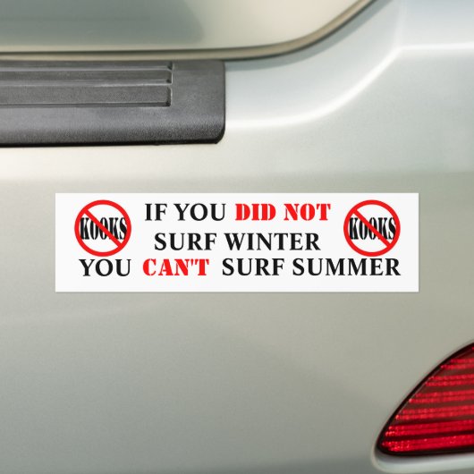 U KUNT SURF SUMMER KEREN BUMPERSTICKER (Op auto)