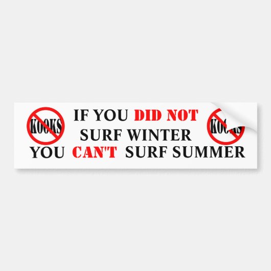 U KUNT SURF SUMMER KEREN BUMPERSTICKER (Voorkant)