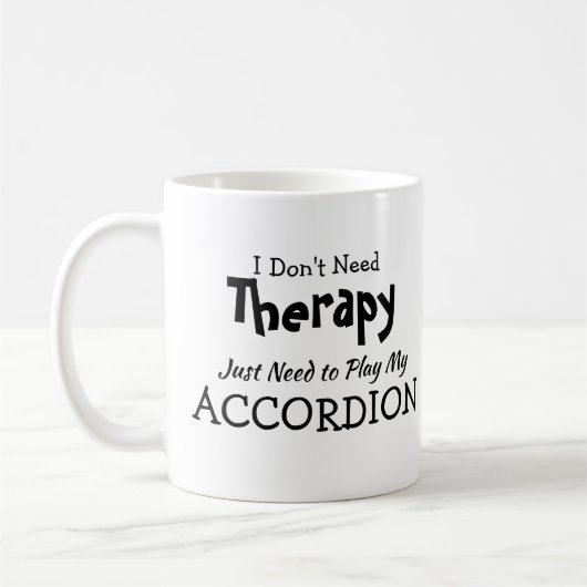 U kunt tekst wijzigen - Geen therapieccordion nodi Koffiemok (Links)