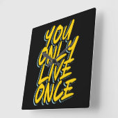 U LEEFT SLECHTS ÉÉN KEER TYPOGRAFIE TEKSTCITATEN VIERKANTE KLOK (Hoek)