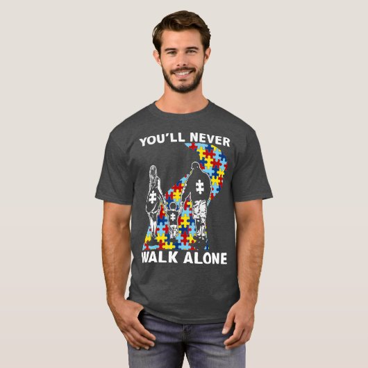 U Loop nooit alleen Autisme T-shirt (Voorkant volledig)