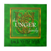 U "Luck of the Irish" Family Custom Monogram Tegel Tegeltje (Voorkant)