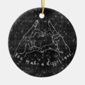 U maakt een Citaat van het Verschil Keramisch Ornament (Voorkant)