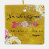 U maakt een Verschil met Manuscript Keramisch Ornament (Voorkant)
