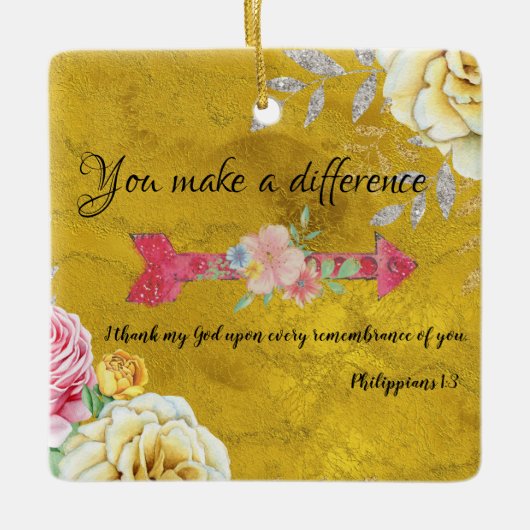 U maakt een Verschil met Manuscript Keramisch Ornament (Voorkant)