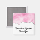 U maakt een verschil tussen roze en zilveren faux  magneet (Voorkant / Achterkant)