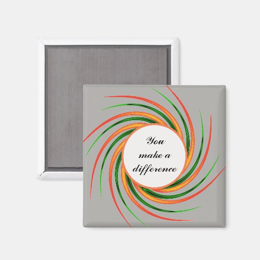 U maakt verschil kleurrijke wervelingen magneet (Voorkant / Achterkant)