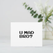 U MAD BRO? meme/chat/irc/4chan/troll/trolling Briefkaart (Staand voorkant)