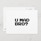 U MAD BRO? meme/chat/irc/4chan/troll/trolling Briefkaart (Voorkant / Achterkant)