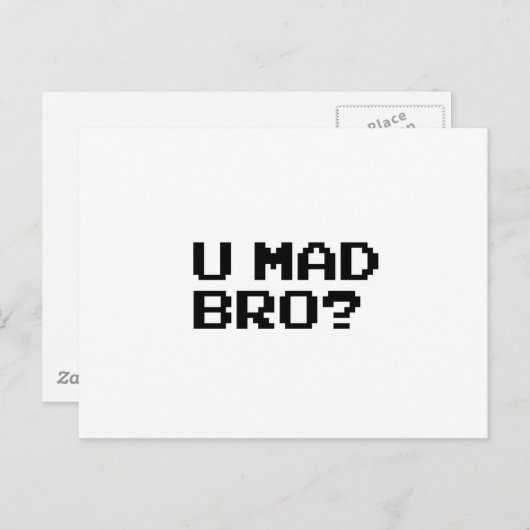 U MAD BRO? meme/chat/irc/4chan/troll/trolling Briefkaart (Voorkant / Achterkant)
