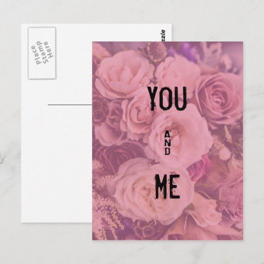 "U & me" Romantische Rozen Briefkaart (Voorkant / Achterkant)