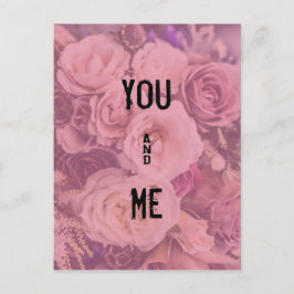 "U & me" Romantische Rozen Briefkaart