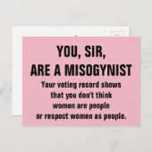 U, meneer, bent een vrouwenhater briefkaart (Voorkant / Achterkant)