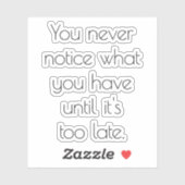 U merkt nooit aangepaste vinylsticker sticker (Vel)