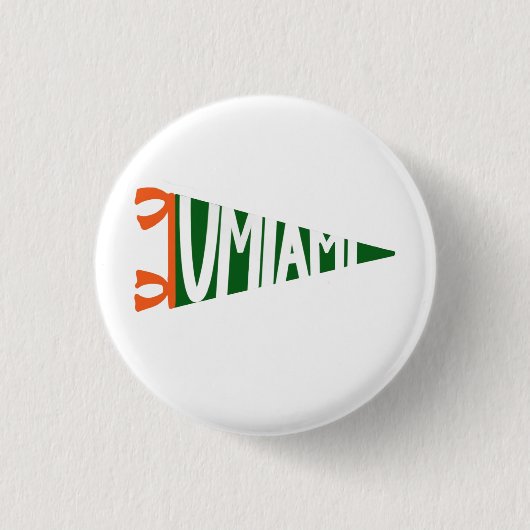 U Miami Wedstrijd Knop Ronde Button 3,2 Cm (Voorkant)