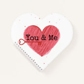 U & mij Chic Red Heart en Key Valentijnsdag Notitieboek (Voorkant)