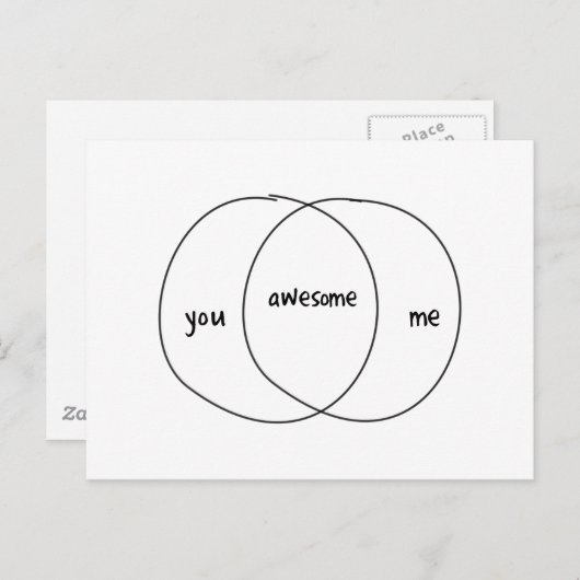 U mij Geweldige Venn Figuur Briefkaart (Voorkant / Achterkant)