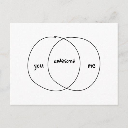 U mij Geweldige Venn Figuur Briefkaart (Voorkant)