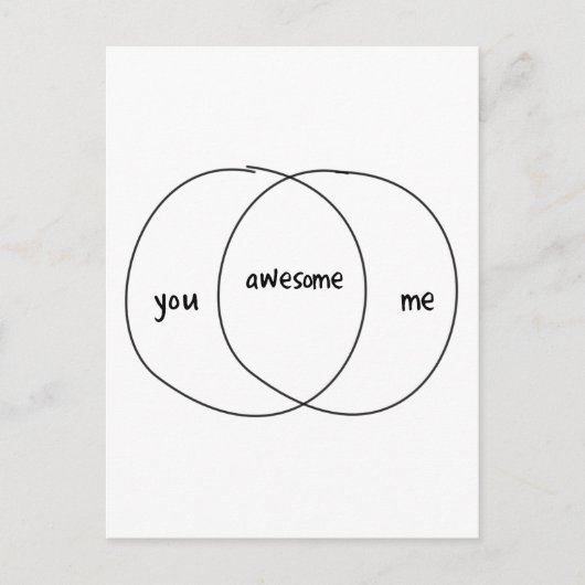 U mij Geweldige Venn Figuur Briefkaart (Voorkant)