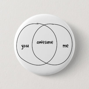U mij Geweldige Venn Figuur Ronde Button 5,7 Cm