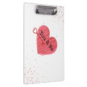 U & mij Modern Red Heart met Key Valentijnsdag Klembord (Rechts)
