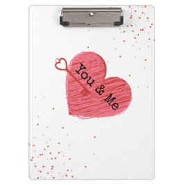 U & mij Modern Red Heart met Key Valentijnsdag Klembord