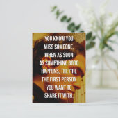 U Miss Iemand Quote Briefkaart (Staand voorkant)