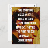 U Miss Iemand Quote Briefkaart (Voorkant / Achterkant)