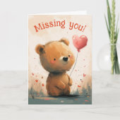 U missen: Schattige Beer met ballon Kaart (Voorkant)