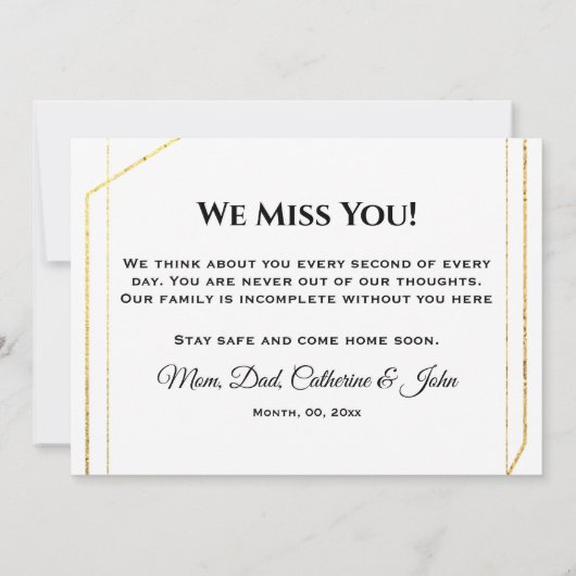 U mist uw DIY 5 fotominimalistische gezinstroepen Bedankkaart (Achterkant)