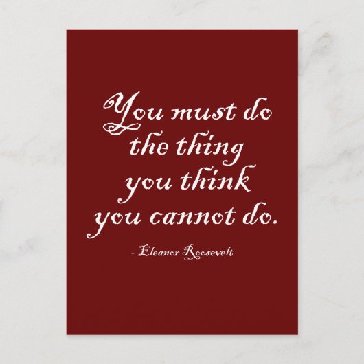 U moet doen wat u niet kunt doen briefkaart (Voorkant)