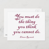 U moet doen wat u niet kunt doen briefkaart (Voorkant / Achterkant)