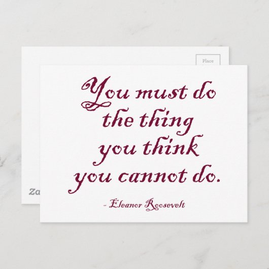 U moet doen wat u niet kunt doen briefkaart (Voorkant / Achterkant)