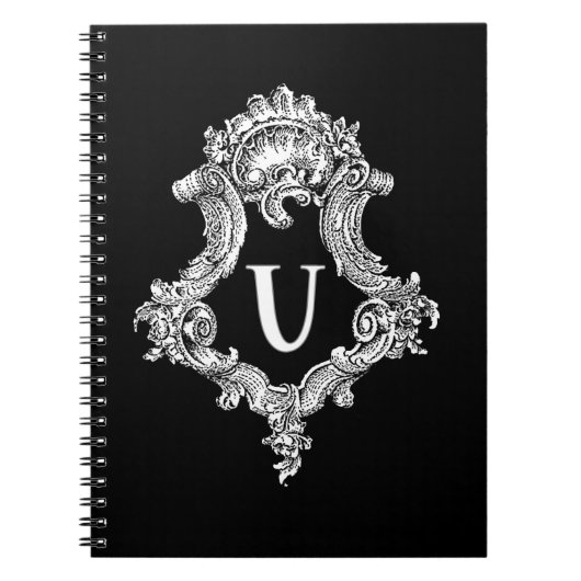 U Monogram Initiaal Notitieboek (Voorkant)