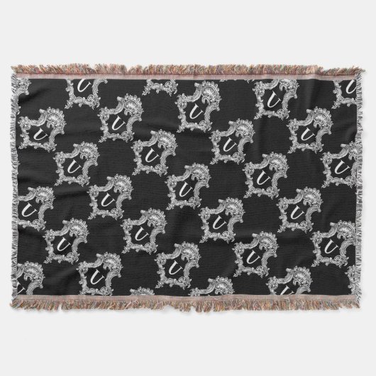 U Monogram Initiele Worpdeken Deken (Voorkant)