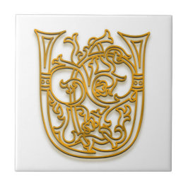 U Monogram "Irish Gold" keramische tegels Tegeltje
