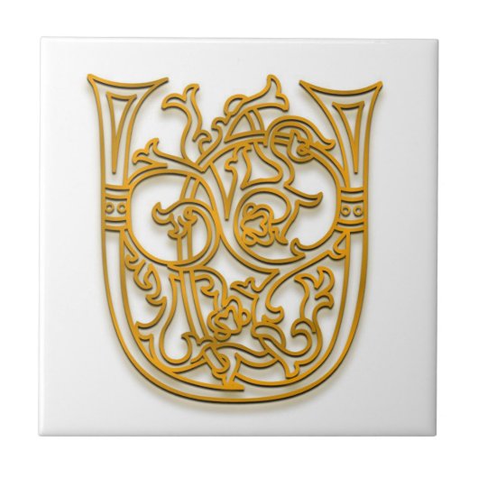 U Monogram "Irish Gold" keramische tegels Tegeltje (Voorkant)
