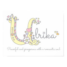 U monogram kunst Ulrika meisjes naam poster