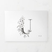 'U' Monogram mooi gebottelde Florale bruiloft Drieluik Uitnodiging (Cover)
