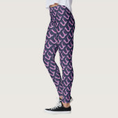 U monogram paarse leggings met patronen (Links)