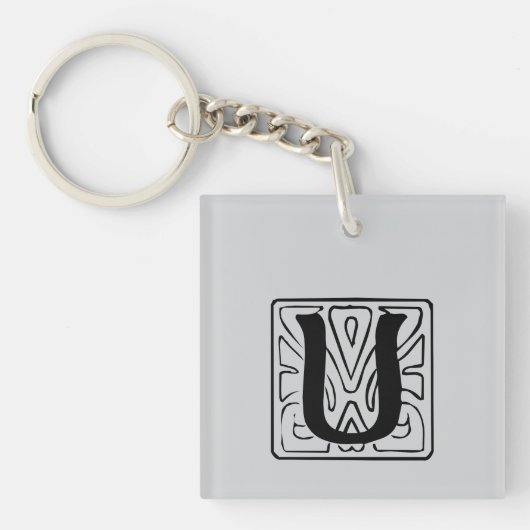 U Monogramm schwarz Sleutelhanger (voorkant)