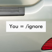 U =/negeren bumpersticker (Op auto)