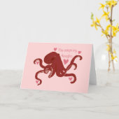 "U octopi mijn gedachten" Valentijnsdag Kaart (Gele Bloem)